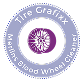 Merlins Blood Wheel Cleaner & Tire Grafixx Custom Tire Lettering